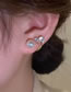 Fashion 3# Alloy Diamond Geometric Pearl Stud Earrings