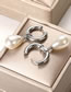 Fashion Platinum 4 Solid Copper Geometric Pearl Earrings