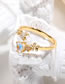 Fashion 6# Brass Diamond Geometric Double Open Ring