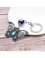 Fashion 2# Geometric Diamond Butterfly Glass Eye Keychain