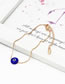 Fashion Light Blue Solid Copper Geometric Eye Bracelet