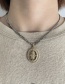 Fashion Gold Bronze Zircon Bold Chain Portrait Pendant Necklace