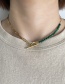 Fashion Color Titanium Steel Resin Beaded Stitching Chain Ot Buckle Necklace