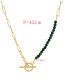 Fashion Color Titanium Steel Resin Beaded Stitching Chain Ot Buckle Necklace