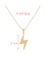 Fashion Silver Bronze Zircon Lightning Pendant Necklace
