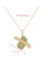 Fashion Gold-2 Bronze Zircon Crescent Pendant Necklace