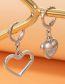 Fashion Gold Alloy Three-dimensional Heart Asymmetric Earrings