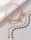 Fashion Gold Alloy Geometric Beaded Diamond Chain Bracelet Set