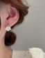 Fashion White Alloy Geometric Pearl Camellia Earrings