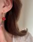 Fashion Ear Buckles--red Geometric Acacia Bean Earrings