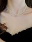 Fashion Silver Double Layer Pearl Crushed Silver Beaded Necklace