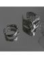 Fashion 20#silver Metal Diamond Geometric Ring