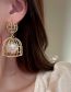 Fashion Gold Pearl Birdcage Stud Earrings
