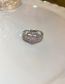Fashion 8# Silver Oval Metal Diamond Geometric Open Ring