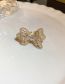 Fashion 10# Golden Bow (real Gold Plating) Metal Diamond Bow Open Ring