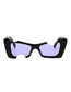 Fashion White Stripe Grey Pc Notched Cat Eye Sunglasses