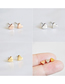Fashion Round - Gold Stainless Steel Square Round Stud Earrings