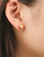Fashion Gold Titanium Steel Geometric Heart Stud Earrings