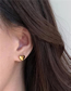 Fashion Rose Gold Titanium Steel Geometric Heart Stud Earrings