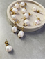 Fashion Gold Titanium Geometric Pearl Stud Earrings
