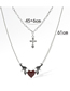 Fashion 15# Alloy Drop Oil Love Wings Cross Multilayer Necklace