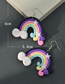 Fashion 6# Geometric Ceramic Rainbow Stud Earrings