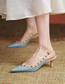 Fashion Creamy-white Studded Pointed Toe Sandals