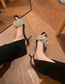 Fashion White (9cm) Crinkled Rhinestone Slip-on Heeled Sandals With Square Toe