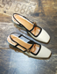 Fashion Creamy-white Baotou Chunky Heel Square Toe Sandals