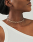 Fashion Gold Metal Cutout Line Geometric Necklace