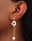 Fashion Gold Alloy Flower Ot Buckle Pearl Earrings