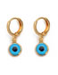 Fashion Light Blue Alloy Drip Oil Eye Earrings