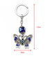 Fashion Silver Alloy Diamond Cutout Butterfly Eye Keychain