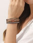 Fashion Beige Braided Bracelet In Alloy And Diamond Fine Shiny Leather