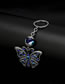 Fashion Silver Alloy Diamond Cutout Butterfly Eye Keychain
