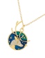 Fashion Gold-2 Bronze Zircon Drop Oil Elk Pendant Necklace