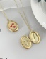Fashion Yellow Copper Drip Oil Round Heart Flap Open Pendant Necklace