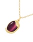 Fashion Dark Purple Copper Geometric Natural Stone Pendant Necklace