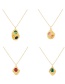 Fashion Green Copper Geometric Natural Stone Pendant Necklace