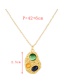 Fashion Color Copper Geometric Natural Stone Pendant Necklace