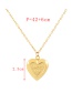 Fashion Gold-2 Brass Heart Flap Open Pendant Necklace