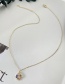Fashion Gold-4 Bronze Zircon Geometric Pendant Necklace