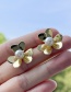 Fashion Gold-3 Copper Pearl Ring Stud Earrings (small)