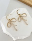 Fashion Gold-2 Bronze Zircon Geometric Drop Earrings