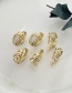 Fashion Gold-3 Bronze Zircon Panther Head Earrings