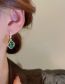 Fashion Green Copper Inlaid Zirconium Flower Earrings