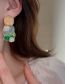 Fashion 15# Green Geometric Jade Bamboo C-shaped Earrings