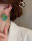 Fashion Green Geometric Crystal Wrap Earrings