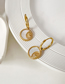 Fashion Gold Titanium Geometric Crescent Circus Earrings