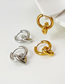 Fashion Silver Titanium Steel Geometric Heart Earrings